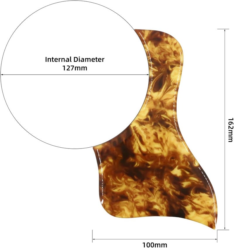 Domofa Acoustic Guitar Pickguard Thick Pick Guard for Taylor Acoustic Guitar Replacement Parts (Clear Amber) - Image 4